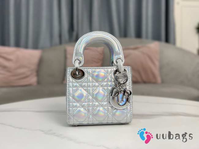 Uubags | Lady Dior Micro Silver My ABCDior Bag 12x10x5cm - 1