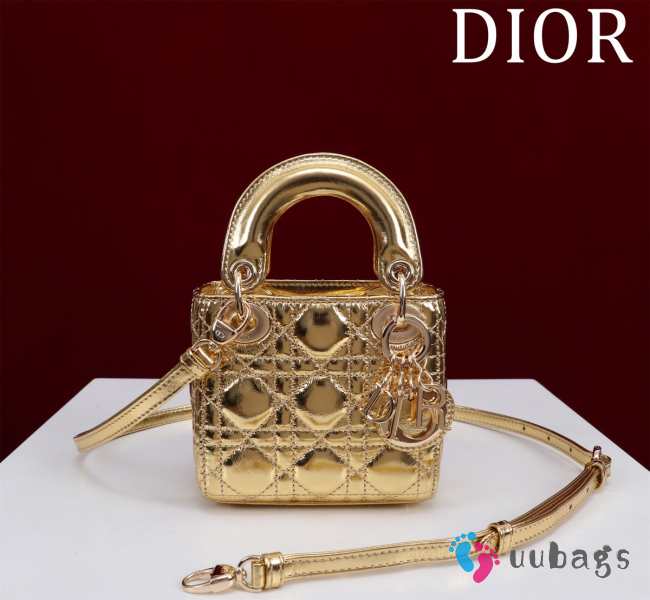 Uubags | Lady Dior Micro Yellow Metallic My ABCDior Bag 12x10x5cm - 1