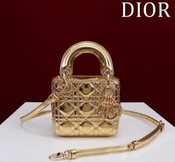 Uubags | Lady Dior Micro Yellow Metallic My ABCDior Bag 12x10x5cm