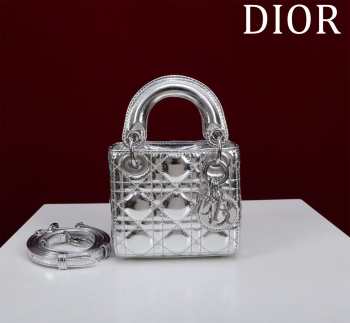 Uubags | Lady Dior Micro Silver Metallic My ABCDior Bag 12x10x5cm