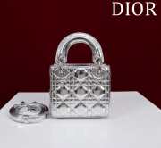 Uubags | Lady Dior Micro Silver Metallic My ABCDior Bag 12x10x5cm - 6