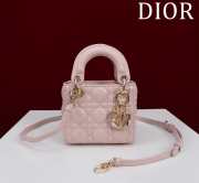 Uubags | Lady Dior Micro Powder Pink Cannage Bag 12x10x5cm - 1