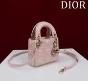 Uubags | Lady Dior Micro Powder Pink Cannage Bag 12x10x5cm - 2