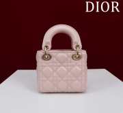 Uubags | Lady Dior Micro Powder Pink Cannage Bag 12x10x5cm - 4