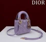 Uubags | Lady Dior Micro Purple Lambskin Leather Bag 12x10x5cm - 2