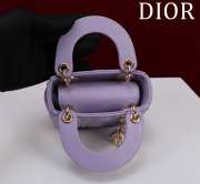 Uubags | Lady Dior Micro Purple Lambskin Leather Bag 12x10x5cm - 3