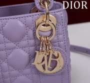 Uubags | Lady Dior Micro Purple Lambskin Leather Bag 12x10x5cm - 4