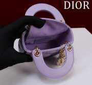 Uubags | Lady Dior Micro Purple Lambskin Leather Bag 12x10x5cm - 5