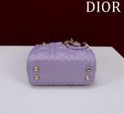 Uubags | Lady Dior Micro Purple Lambskin Leather Bag 12x10x5cm - 6