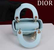 Uubags | Lady Dior Micro Light Blue Lambskin Leather Bag 12x10x5cm - 5