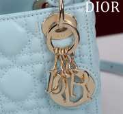 Uubags | Lady Dior Micro Light Blue Lambskin Leather Bag 12x10x5cm - 6