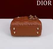 Uubags | Lady Dior Micro Light Brown Lambskin Leather Bag 12x10x5cm - 2