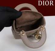 Uubags | Lady Dior Micro Dark Grey Lambskin Leather Bag 12x10x5cm - 4