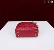 Uubags | Lady Dior Micro Red Lambskin Leather Bag 12x10x5cm - 5