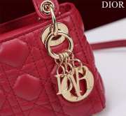 Uubags | Lady Dior Micro Red Lambskin Leather Bag 12x10x5cm - 3