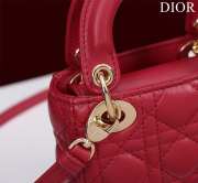 Uubags | Lady Dior Micro Red Lambskin Leather Bag 12x10x5cm - 2