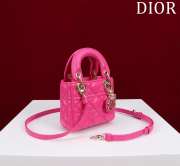 Uubags | Lady Dior Micro Rose Pink Lambskin Leather Bag 12x10x5cm - 5