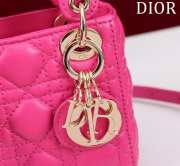 Uubags | Lady Dior Micro Rose Pink Lambskin Leather Bag 12x10x5cm - 3