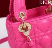 Uubags | Lady Dior Micro Rose Pink Lambskin Leather Bag 12x10x5cm - 2