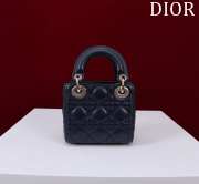 Uubags | Lady Dior Micro Navy Blue Lambskin Leather Bag 12x10x5cm - 5