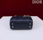 Uubags | Lady Dior Micro Navy Blue Lambskin Leather Bag 12x10x5cm - 2