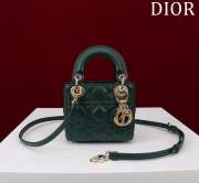 Uubags | Lady Dior Micro Green Lambskin Leather Bag 12x10x5cm - 1