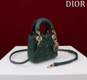 Uubags | Lady Dior Micro Green Lambskin Leather Bag 12x10x5cm - 6