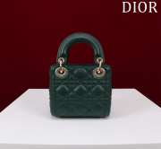 Uubags | Lady Dior Micro Green Lambskin Leather Bag 12x10x5cm - 4