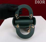 Uubags | Lady Dior Micro Green Lambskin Leather Bag 12x10x5cm - 3