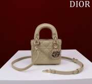 Uubags | Lady Dior Micro Sand Lambskin Leather Bag 12x10x5cm - 1