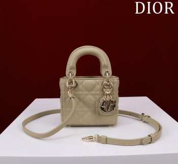 Uubags | Lady Dior Micro Sand Lambskin Leather Bag 12x10x5cm