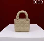 Uubags | Lady Dior Micro Sand Lambskin Leather Bag 12x10x5cm - 6