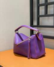 Uubags | Loewe Mini Puzzle Bag in Purple Classic Calfskin 24x10x14cm - 5