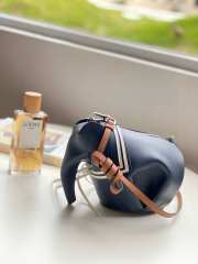 Uubags | Loewe Calfskin Mini Sailor Elephant Bag Deep Blue 19x15x10cm - 1