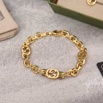 Uubags | Gucci Set Gold Interlocking Enamel Double G Bracelet & Necklace