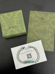 Uubags | Gucci tag turquoise blue enamel logo plate silver bracelet - 1