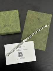 Uubags | Gucci tag turquoise blue enamel logo plate silver bracelet - 3