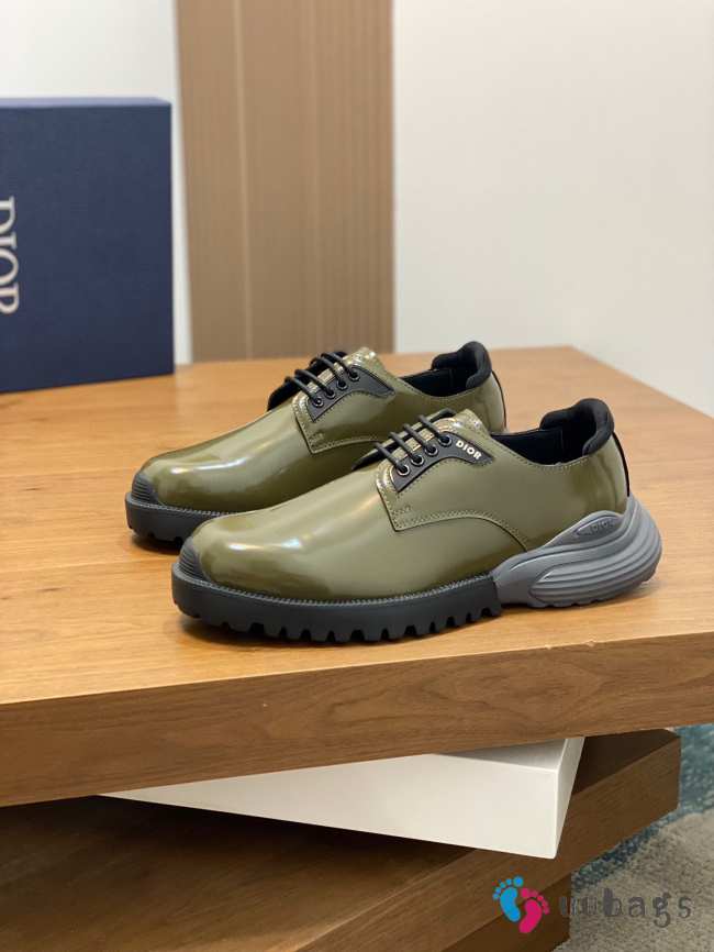 Uubags | Dior combat derby shoe green polished calfskin for men - 1