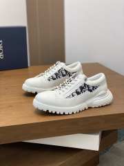 Uubags | Dior Combat Derby Shoe White Polished Calfskin and Dior Oblique Jacquard - 1