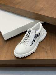 Uubags | Dior Combat Derby Shoe White Polished Calfskin and Dior Oblique Jacquard - 4