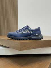 Uubags | Dior Combat Derby Shoe Blue Polished Calfskin and Dior Oblique Jacquard - 2