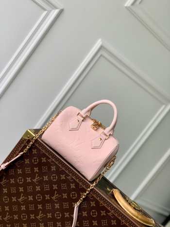 Uubags | Louis Vuitton M47136 Speedy Bandoulière Bag In Opal Pink 20.5x13.5x12cm