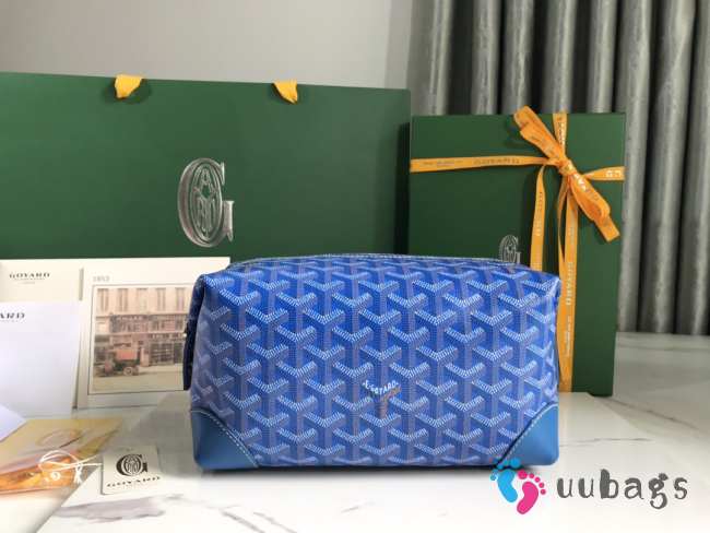 Uubags | Goyard Bowling 25 toiletry bag in blue 13x12x24cm - 1