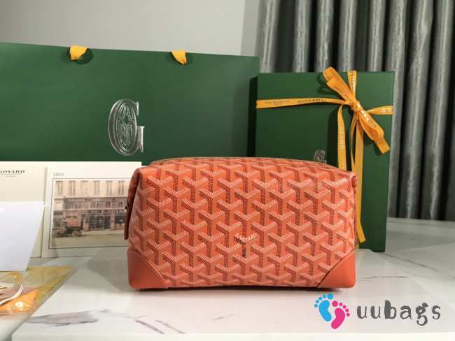 Uubags | Goyard Bowling 25 toiletry bag in orange 13x12x24cm - 1