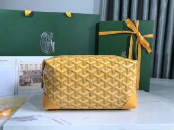 Uubags | Goyard Bowling 25 toiletry bag in yellow 13x12x24cm