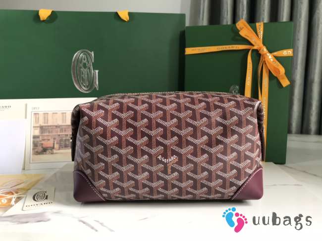 Uubags | Goyard Bowling 25 toiletry bag in burgundy 13x12x24cm - 1