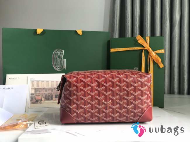 Uubags | Goyard Bowling 25 toiletry bag in red 13x12x24cm - 1