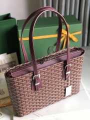 Uubags | Goyard Green Goyardine Okinawa Tote Bag In Burgundy 35.5x24.5x10cm - 6