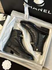 Uubags | Chanel Biker Black Stitched Leather Logo In Black  - 3