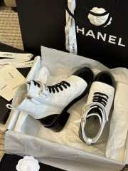 Uubags | Chanel Biker Black Stitched Leather Logo In White - 4